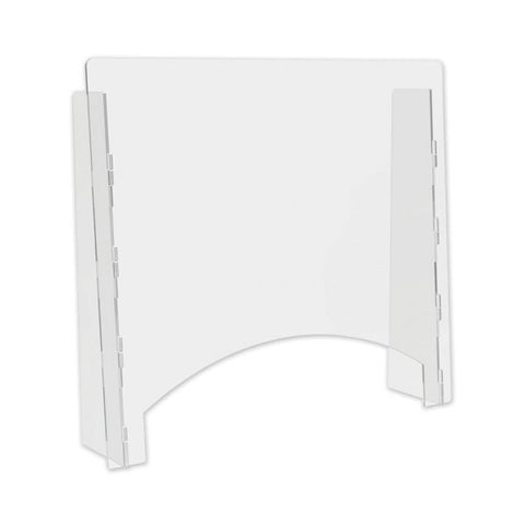 deflecto Counter Top Barrier with Pass Thru, 27" x 6" x 23.75", Acrylic, Clear, 2/Carton 27" Width x 23.8" Height x 6" Length - 2 / Carton - Clear - Acrylic