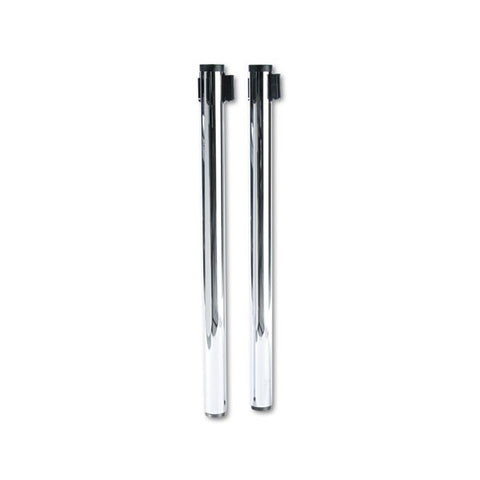 Tatco Adjusta-Tape Crowd Control Stanchion Posts Only, Polished Aluminum, 40" High, Silver, 2/Box