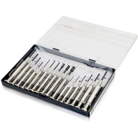 C2G 16pc Jeweler Screwdriver Set Chrome