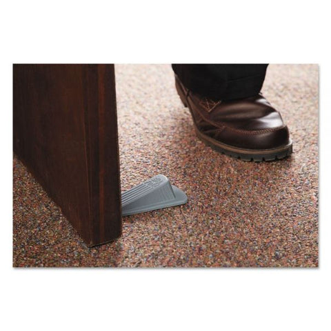 Master Caster Big Foot Doorstop, No Slip Rubber Wedge, 2.25w x 4.75d x 1.25h, Gray, 2/Pack