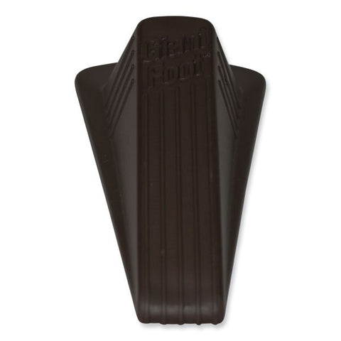 Master Caster Giant Foot Doorstop, No-Slip Rubber Wedge, 3.5w x 6.75d x 2h, Brown