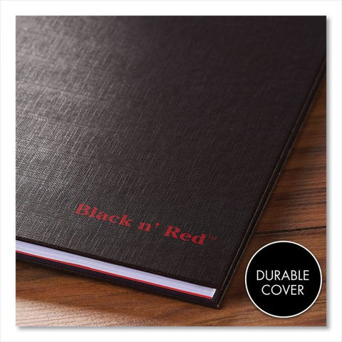 Black n' Red Hardcover Business Notebook 70 Sheets - Twin Wirebound - Ruled9.9" x 7" - Black/Red Cover - Bleed Resistant, Ink Resistant, Hard Cover, Perforated, Foldable - 1 Each