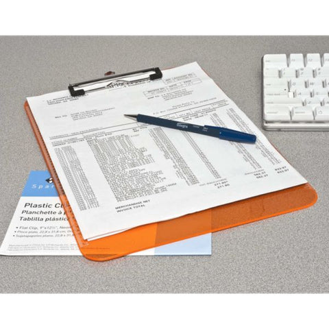 Business Source Transparent Plastic Clipboard 8 1/2" x 11" - Plastic - Smoke - 1 Each