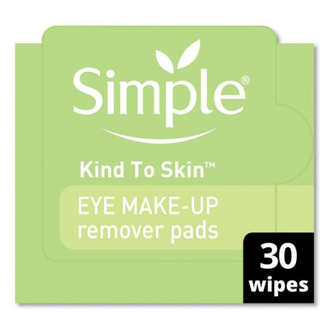 Simple Eye And Skin Care, Eye Make-Up Remover Pads, 30/Pack, 6 Packs/Carton