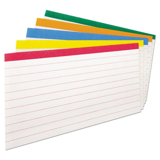 Oxford Color Coded Ruled Index Cards, 3 x 5, Assorted Colors, 100/Pack