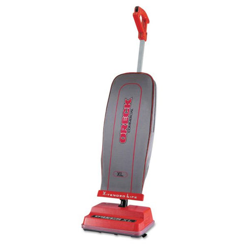 Oreck Commercial U2000R-1 Upright Vacuum, 12" Cleaning Path, Red/Gray