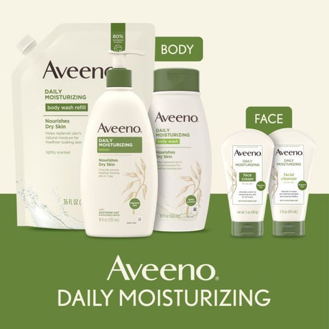 Aveeno Daily Moisturizing Lotion, 12 FL Oz. Lotion - 12 oz (340.2 g) - Non-fragrance - For Dry, Sensitive Skin - Non-greasy, Non-comedogenic, Hypoallergenic, Absorbs Quickly - 1 Each