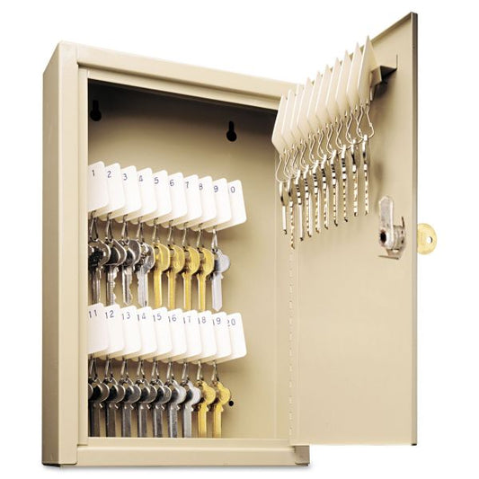 SteelMaster Uni-Tag Key Cabinet, 30-Key, Steel, Sand, 8 x 2 5/8 x 12 1/8