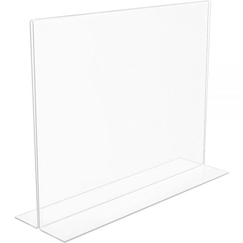 Deflect-o Anti-Glare Double-Sided Sign Holder 11" x 8.50" Insert Size - Acrylic - Clear - 1 Each