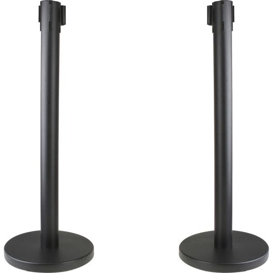 Genuine Joe Crowd-Control Posts 34" Height - Black - Steel - 2 / Carton