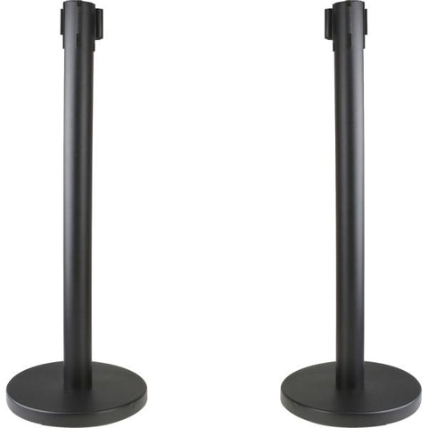 Genuine Joe Crowd-Control Posts 34" Height - Black - Steel - 2 / Carton