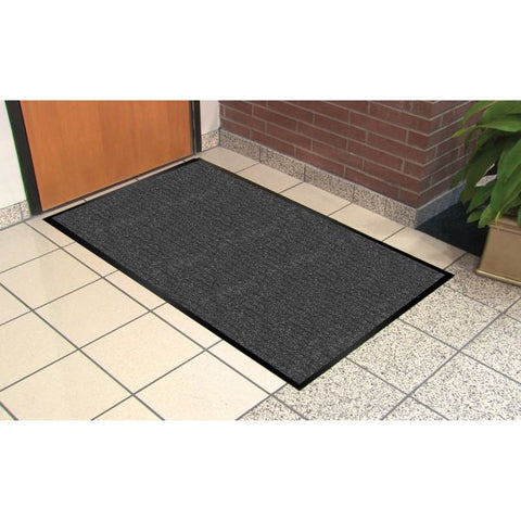 Genuine Joe Golden Series Indoor Walk-Off Floor Mat 48" x 72" - Vinyl - Charcoal Gray