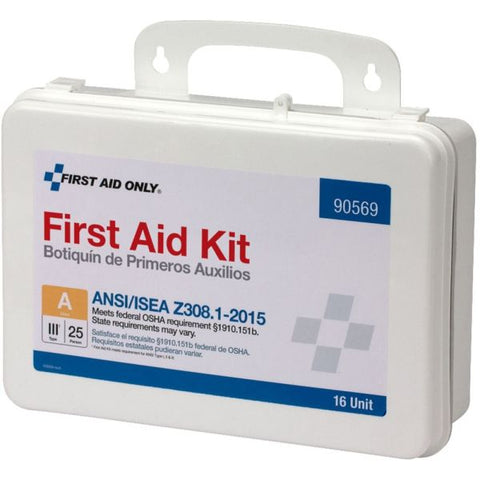 First Aid Only Unitized ANSI Class A Weatherproof First Aid Kit for 25 People, 84 Pieces, Plastic