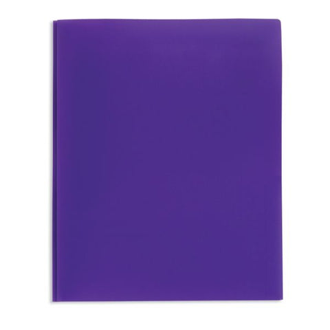 2-Pocket School-Grade Poly Folders With Prongs, 8-1/2" x 11", Assorted Colors, Pack Of 24