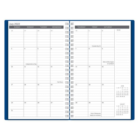 Stellar Academic Weekly/Monthly Planner, 8-1/2" x 6", Blue, July 2022 To June 2023, ODUS2133-019