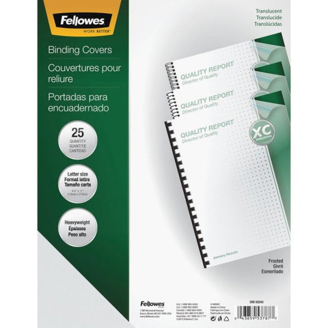 Fellowes Futura Presentation Covers for Binding Systems, Frost, 11 x 8.5, Unpunched, 25/Pack