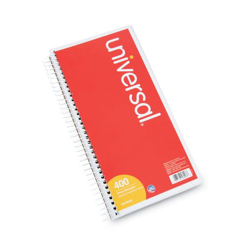 Universal Wirebound Message Books, Two-Part Carbonless, 5 x 2.75, 4 Forms/Sheet, 400 Forms Total