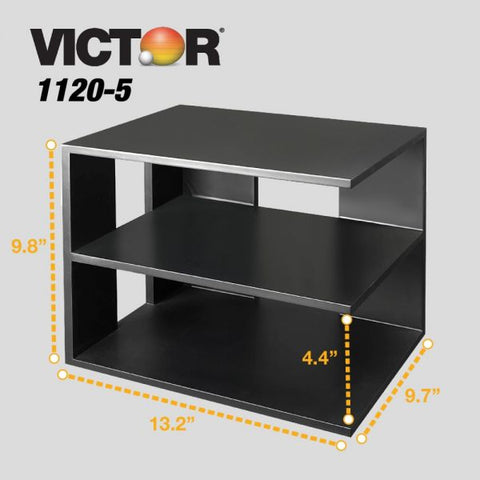 Victor 1120-5 Midnight Black Corner Shelf 13.5" Height x 13.5" Width x 10.5" Depth - Desktop - Matte Black - Rubber, Wood - 1Each