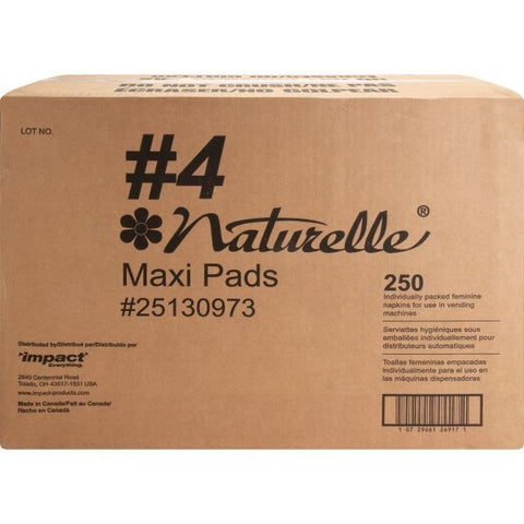 Impact Products Naturelle Maxi Pads 250 / Carton - Individually Wrapped, Anti-leak