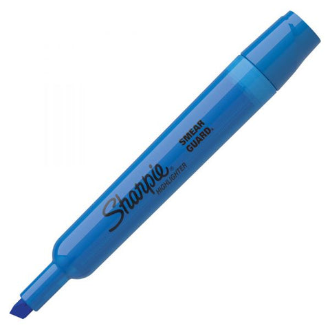 Sharpie Tank Style Highlighters, Blue Ink, Chisel Tip, Blue Barrel, Dozen