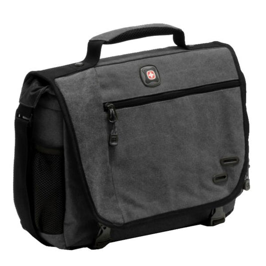 Wenger Zinc Cotton Computer Briefcase For 14.1" Laptops, Gray or Green (no color choice)