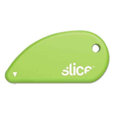 slice Safety Cutters, Fixed, Non Replaceable Micro Safety Blade, 0.1" Ceramic Blade, 2.4" Plastic Handle, Green