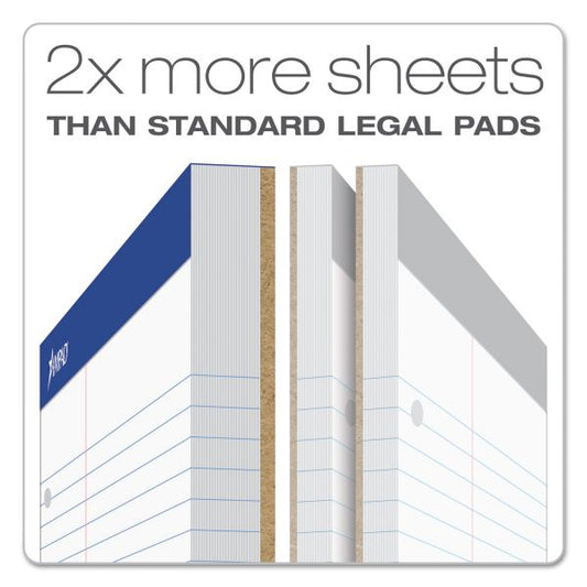 Ampad Double Sheet Pads, Narrow Rule, 100 White 8.5 x 11.75 Sheets