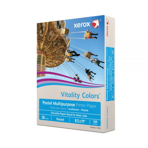 Xerox Vitality Colors Colored Multi-Use Print & Copy Paper, Letter Size (8 1/2" x 11"), 20 Lb, 30% Recycled, Gray, Ream Of 500 Sheets