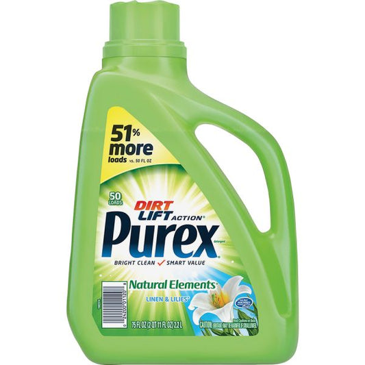 Purex Natural Elements Liquid Detergent Liquid - 75 fl oz (2.3 quart) - Linen, Lilies Scent - 1 Each - Blue