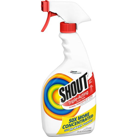 Shout Laundry Stain Treatment, 22 oz Spray Bottle, 8/Carton Concentrate - 1 Each - Clear