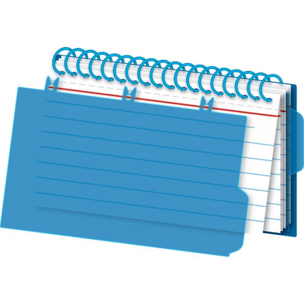 Viewfront Spiral Index Cards With Polypropylene Cover, 3" x 5" Cards, Assorted Colors, 50 Bound Cards