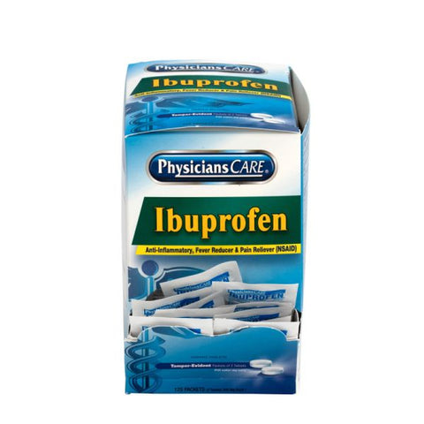 PhysiciansCare Ibuprofen Pain Reliever, Two-Pack, 125 Packs/Box