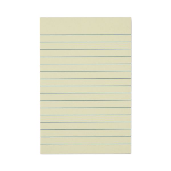 Universal Recycled Self-Stick Note Pads, Note Ruled, 4" x 6", Yellow, 100 Sheets/Pad, 12 Pads/Pack