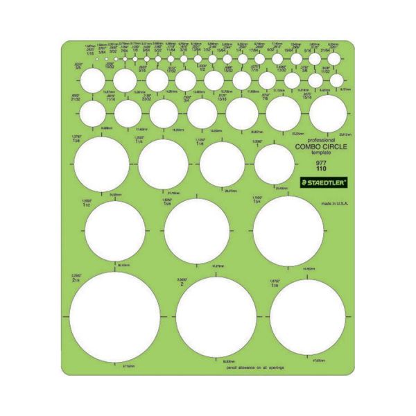 Staedtler Combo Circle Template Circle - 8.3"7.3" - Green