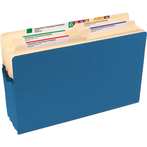 Smead Colored File Pockets, 3.5" Expansion, Legal Size, Blue