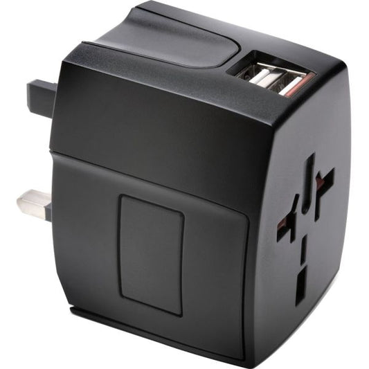 Kensington Dual-Port International Travel Adapter For USB-Powered Devices, Black, KMW33998