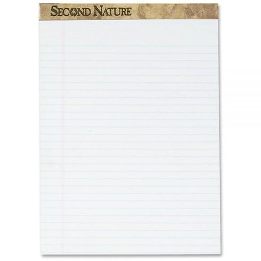 TOPS Second Nature Recycled Ruled Pads, Wide/Legal Rule, 50 White 8.5 x 11.75 Sheets, Dozen