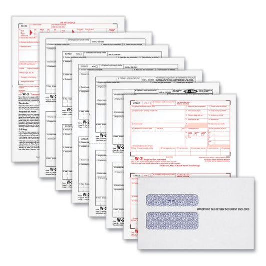 TOPS W-2 Tax Forms Kit, Fiscal Year: 2022, Six-Part Carbonless, 8.5 x 5.5, 2 Forms/Sheet, 24 Forms Total, 2021 Tax Season