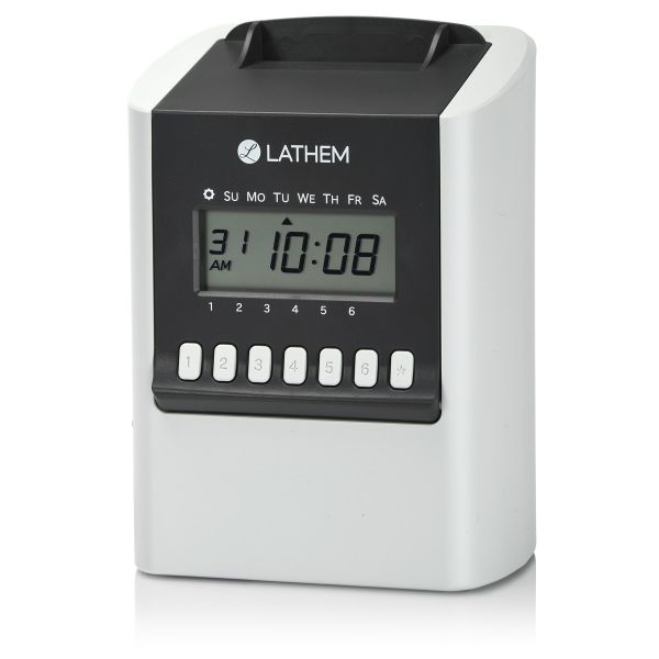 Lathem 700E Calculating Time Clock Tracks time for up to 100 employees