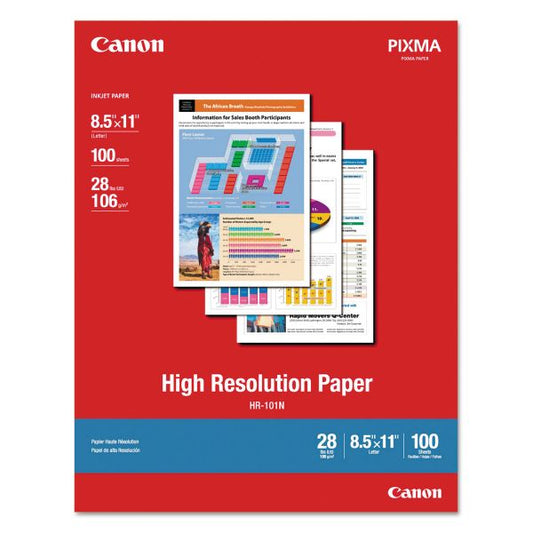 Canon High Resolution Paper, 8.5 x 11, Matte White, 100/Pack