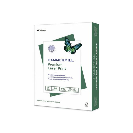 Hammermill Laser Print Office Paper, 98 Brightness, 24 lb, 8 1/2 x 11, White, 500 Sheets/Ream