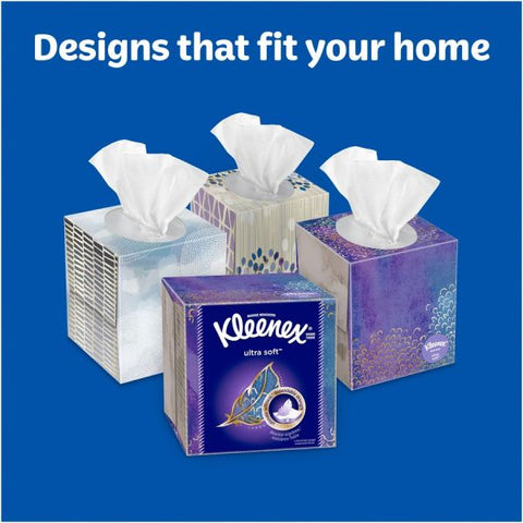 Kleenex Ultra Soft Tissues 3 Ply - 8.25" x 8.40" - White - Soft, Strong - For Home, Office, School - 65 Per Box - 27 / Carton