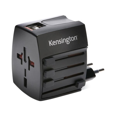 Kensington Dual-Port International Travel Adapter For USB-Powered Devices, Black, KMW33998