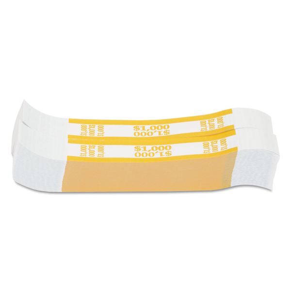 Pap-R Products Currency Straps, Yellow, $1,000 in $10 Bills, 1000 Bands/Pack