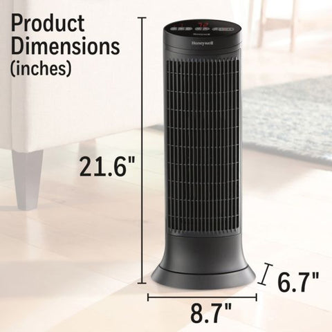 Honeywell Digital Tower Heater, 1,500 W, 10.12 x 8 x 23.25, Black