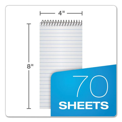 TOPS Second Nature Recycled Notepads, Gregg Rule, Randomly Assorted Cover Colors, 70 White 4 x 8 Sheets