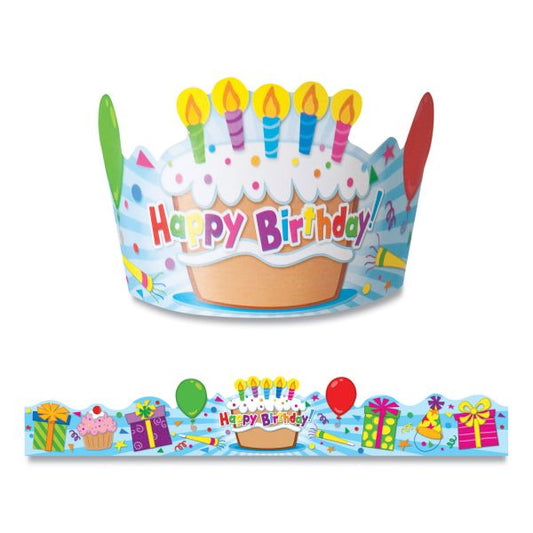 Carson-Dellosa Education Student Crown, Birthday, 23.5 x 4, Assorted Colors, 30/Pack