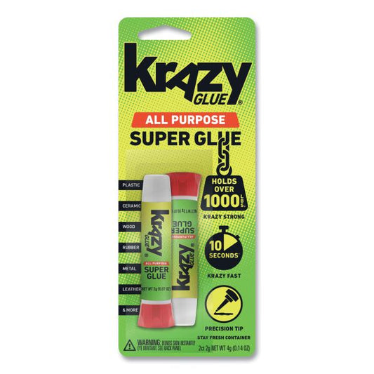 Krazy Glue All Purpose Krazy Glue, 0.07 oz, Dries Clear, 2/Pack