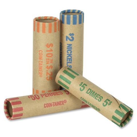 Pap-R Products Preformed Tubular Coin Wrappers, Pennies, $.50, 1000 Wrappers/Box