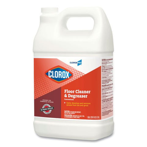 Clorox Professional Floor Cleaner and Degreaser Concentrate, 1 gal Bottle, 4/Carton